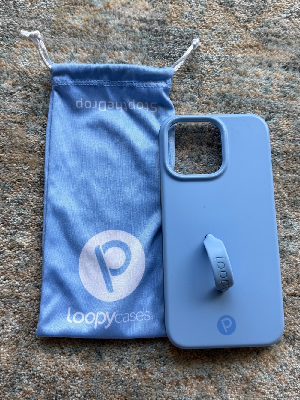 Loopy Case Light Blue Silicone Phone Case with Loop Grip Sierra Blue